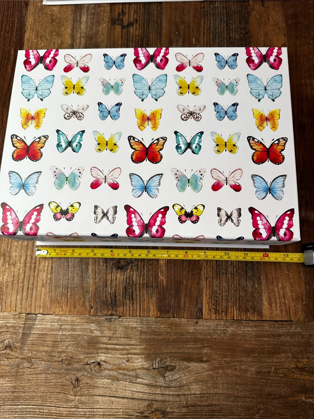 Butterfly Pattern Storage Box Set - White with Multi-Color Butterflies - Picture 3 of 16